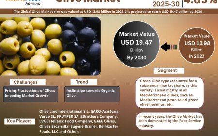 Global Olive Market to Soar at 4.85% CAGR Through 2030 | Trends, Drivers, and Forecast Analysis